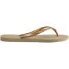 imageHavaianas BabyGirls Slim Flip Flop SandalSand GreyLight Golden