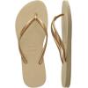 imageHavaianas BabyGirls Slim Flip Flop SandalSand GreyLight Golden