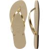 imageHavaianas Womens Slim Princesas Flip FlopSand GreyLight Gold
