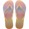 imageHavaianas Women Slim Gradient Sunset Flip Flop  Spring and Summer Pastel Sandals for Women  Lemon Yellow 910W  8M
