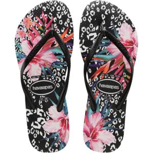 imageHavaianas Girls Kids Slim Animal Floral Flip Flop SandalsBlack