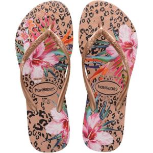 imageHavaianas Girls Kids Slim Animal Floral Flip Flop SandalsCrocus Rose