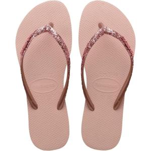 imageHavaianas Slim Glitter II Flip Flop SandalBallet RoseGolden Blush