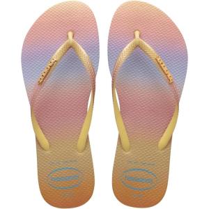 imageHavaianas Women Slim Gradient Sunset Flip Flop  Spring and Summer Pastel Sandals for Women  Lemon Yellow 910W  8M