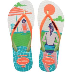 imageHavaianas Women Slim Style Mix Flip Flops  Spring and Summer Neon Sandals for Women  WhiteOrange Cyber 6