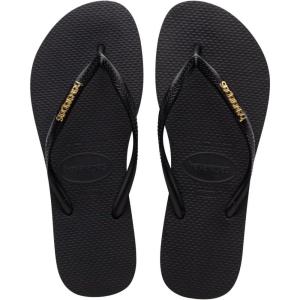 imageHavaianas Womens Flip Flop SandalBlackGold Metallic