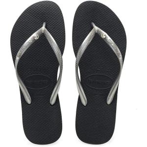 imageHavaianas Womens Flip Flop SandalsBlacknew GraphiteSilver Metallic
