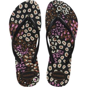 imageHavaianas Womens Slim Animals SandalsBlackPink Lemonade