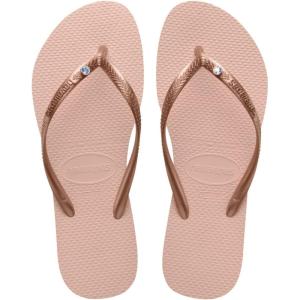 imageHavaianas Womens Slim Crystal Flip FlopsBallet Rose