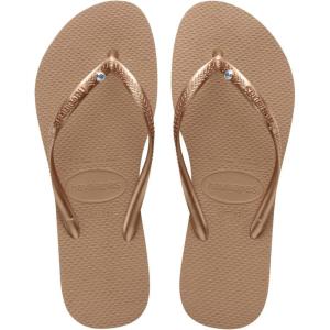 imageHavaianas Womens Slim Crystal Flip FlopsRose Gold