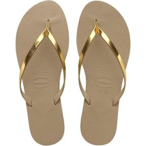 imageHavaianas Womens Slim Princesas Flip FlopGolden Sand Metalic