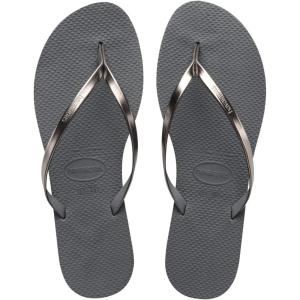 imageHavaianas Womens Slim Princesas Flip FlopGrey SteelMetallic Graphite
