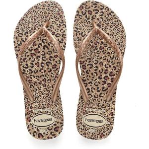 imageHavaianas Womens Slim Season Flip FlopBeige Straw Ocre Metallic