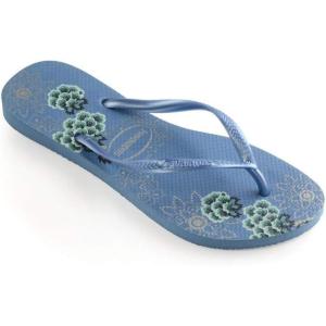 imageHavaianas Womens Slim Season Flip FlopBlue Metallic