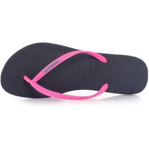 imageHavaianas Womens Slim Season Flip FlopBlue Navy Blue Pink 5557