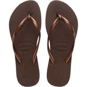imageHavaianas Womens Slim Season Flip FlopDark Brown Metallic