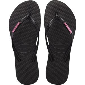 imageHavaianas Womens Slim Season Flip FlopOld Black Pink