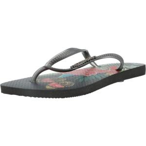 imageHavaianas Womens Slim Tropical Flip Flop SandalMulticolourblackGraphite