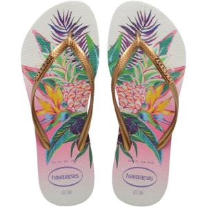 imageHavaianas Womens Slim Tropical Flip Flop SandalWhite