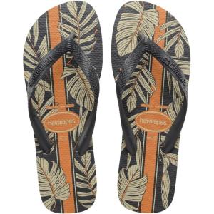 imageHavaianas Men Aloha Flip Flop  Mens Hawaiian Print Sandals  New GraphiteLead Grey 910W  8M