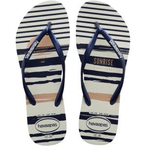 imageHavaianas Womens Slim Nautical Flip Flop SandalsWhite Navy