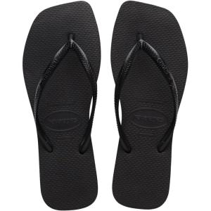 imageHavaianas Womens Slim Square Solid Flip FlopsBlack