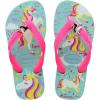 imageHavaianas UnisexChild Slim Pets Flip Flop SandalIce BlueShocking Pink