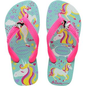 imageHavaianas UnisexChild Slim Pets Flip Flop SandalIce BlueShocking Pink