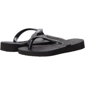 imageHavaianas Girls Slim Glitter ToddlerLittle KidBig KidBlackDark Grey Metallic